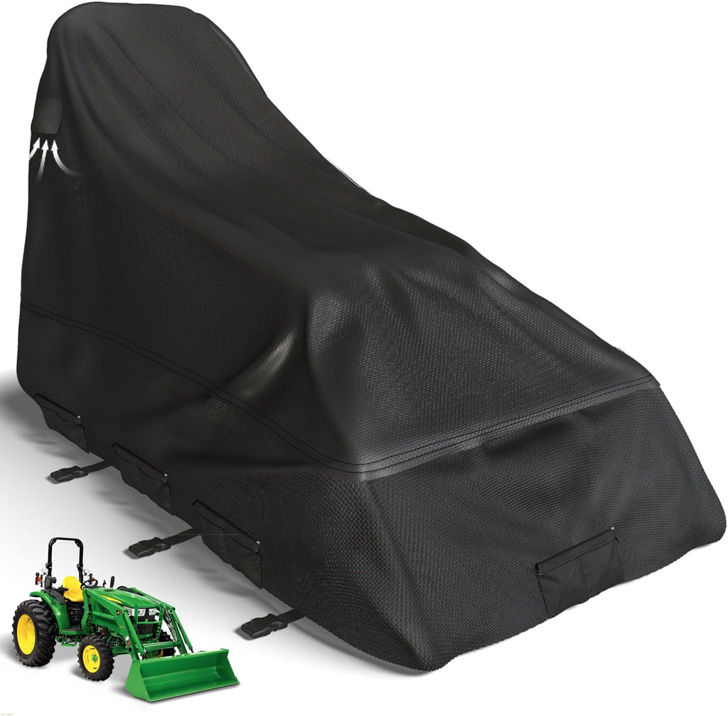 Tractor Cover 35 Lb Weighted, 600D Oxford Waterproof & Windproof, 189 In x 76 In x 86 In, Built-In Sand Bags & Buckle Straps, All-Weather Protection