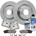 Detroit Axle - Front Brake Kit for 2007 2008 2009 2010 Nissan Altima Disc Brake Calipers Brakes Rotors Ceramic Brake Pads Replacement: 11.65' inch Rotor