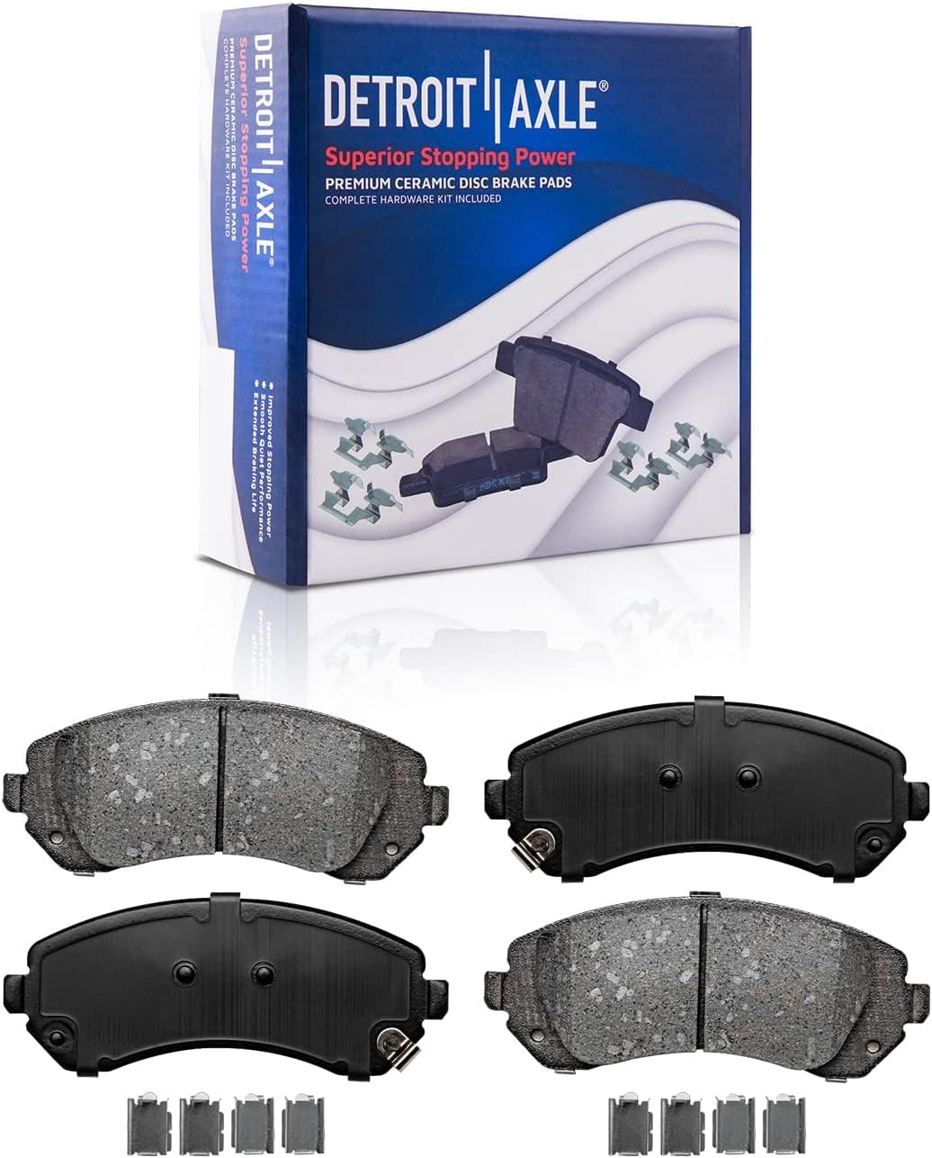 Detroit Axle - 8PC Front Wheel Bearing Hub, Brake Rotor, Ceramic Pad Kit Cleaner & Fluid Kit for 02-06 Buick Rendezvous 02-04 Chevrolet Venture Olds Silhouette Pontiac Montana 01-05 Aztek