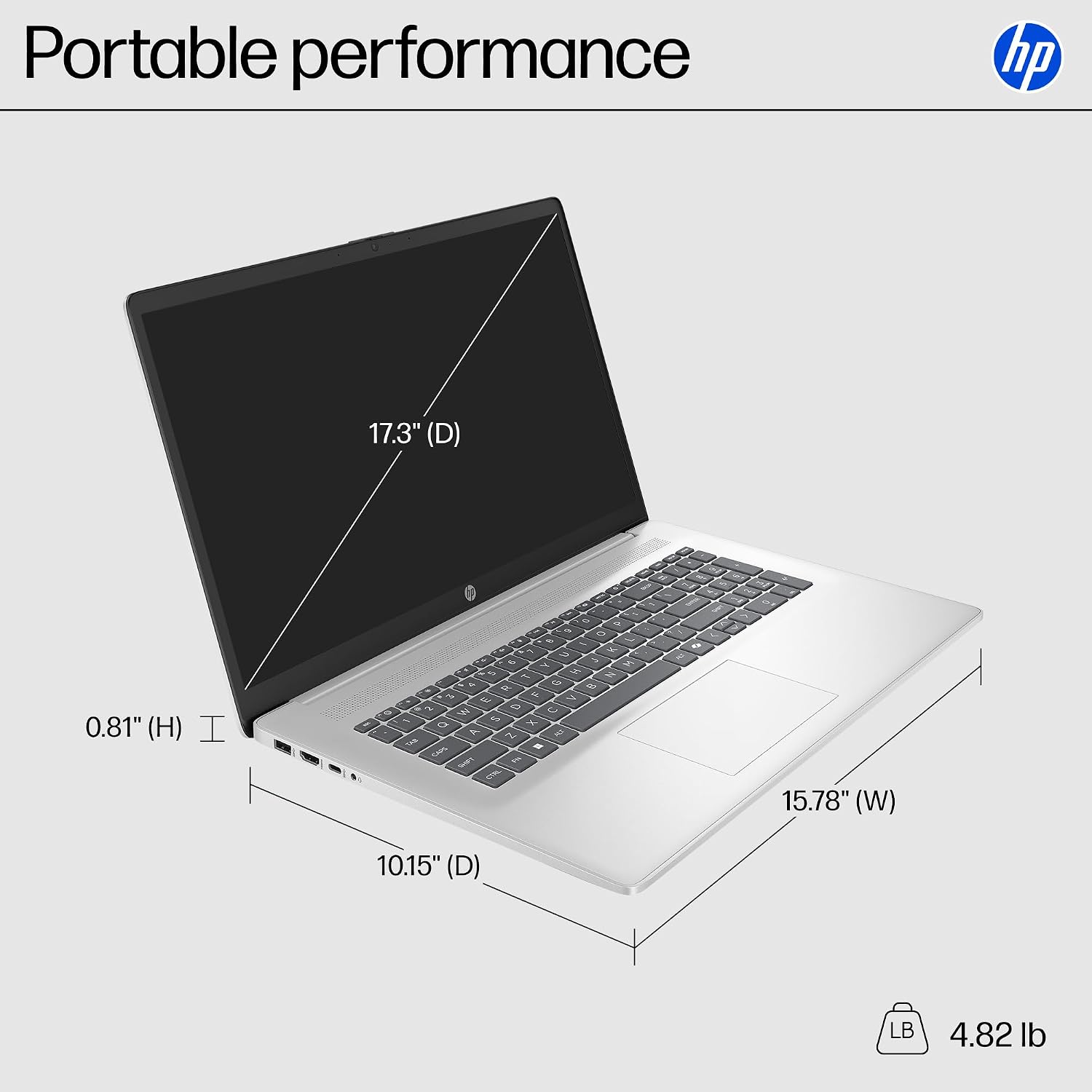 HP Touchscreen Laptop, 17.3' Business Laptop Computer, Windows 11, 16GB RAM 1TB SSD, AMD Ryzen 5 7430U, HD+ 1600 x 900 Display, Camera Privacy Shutter, SageNova Earphones, Silver