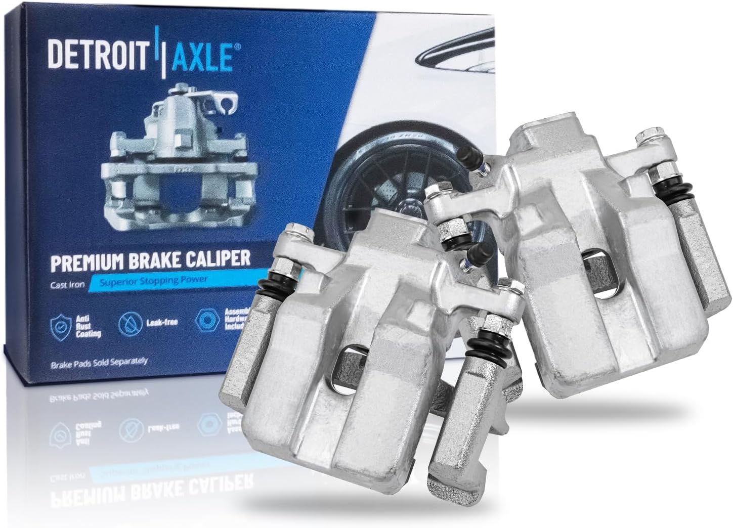 Detroit Axle - Rear Brake Kit for 12-17 Toyota Camry, 13-18 Avalon Lexus ES300h ES350, Disc Brake Rotors Ceramic Brake Pads Brake Calipers 2012 2013 2014 2015 2016 2017 Replacement