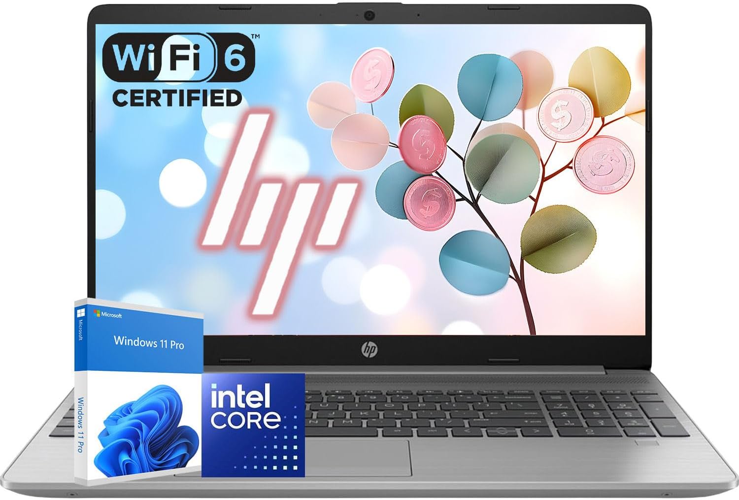 HP 15.6' FHD Laptop Computer | Latest Intel High-Performance CPU | 16GB RAM | 512GB SSD | Windows 11 Pro | Fast Wi-Fi 6 & Bluetooth 5 | Full-Size Keyboard | Up to 9H Battery for Work & Study