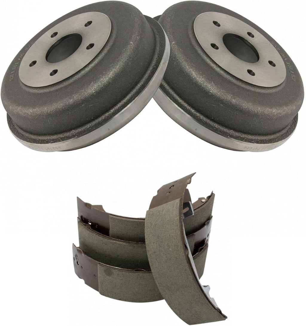 TRQ Rear Brake Shoe and Drum Kit for Ford | for 2010-2013 Ford Transit Connect
