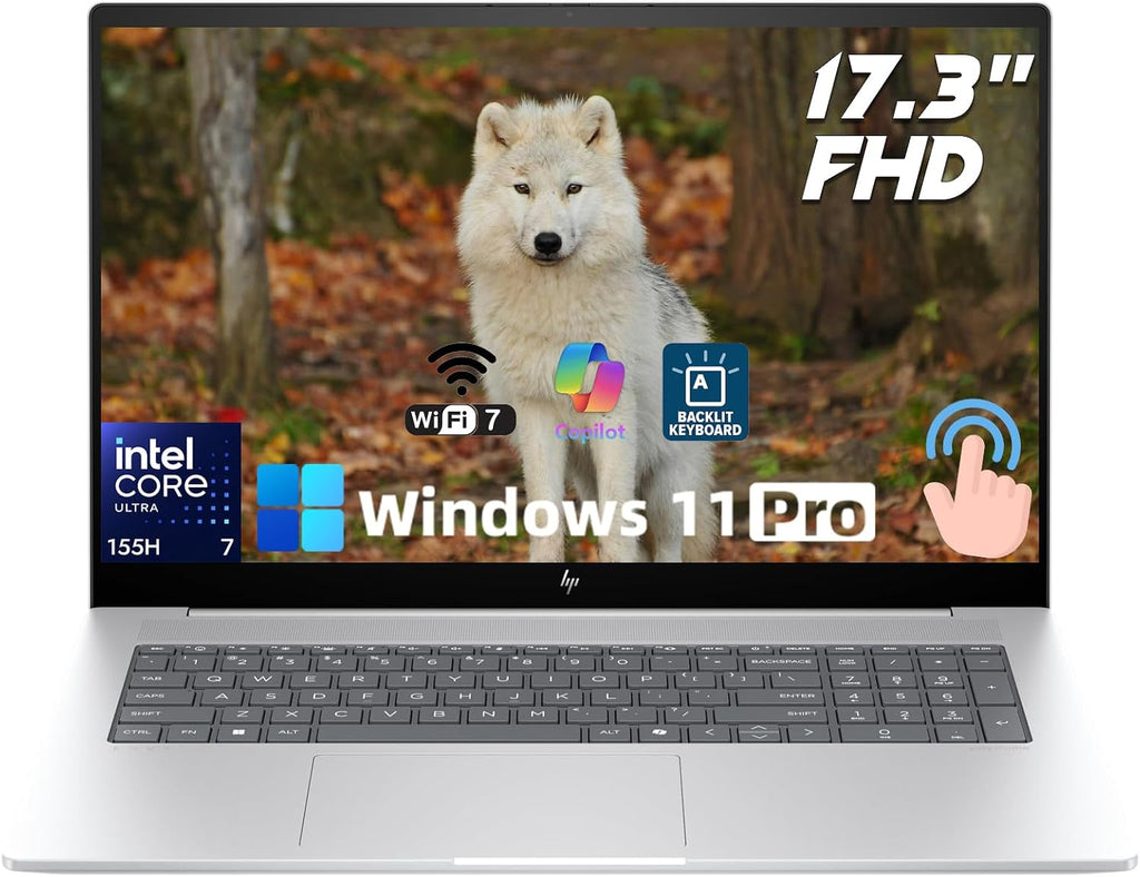 HP Envy Business Laptop Computer - 17.3' FHD Touchscreen Display | Intel Ultra 7 155H(Up to 4.8GHz) | Wi-Fi 7 | Copilot AI | Backlit Keyboard | Windows 11 Pro(64GB RAM, 1TB SSD)