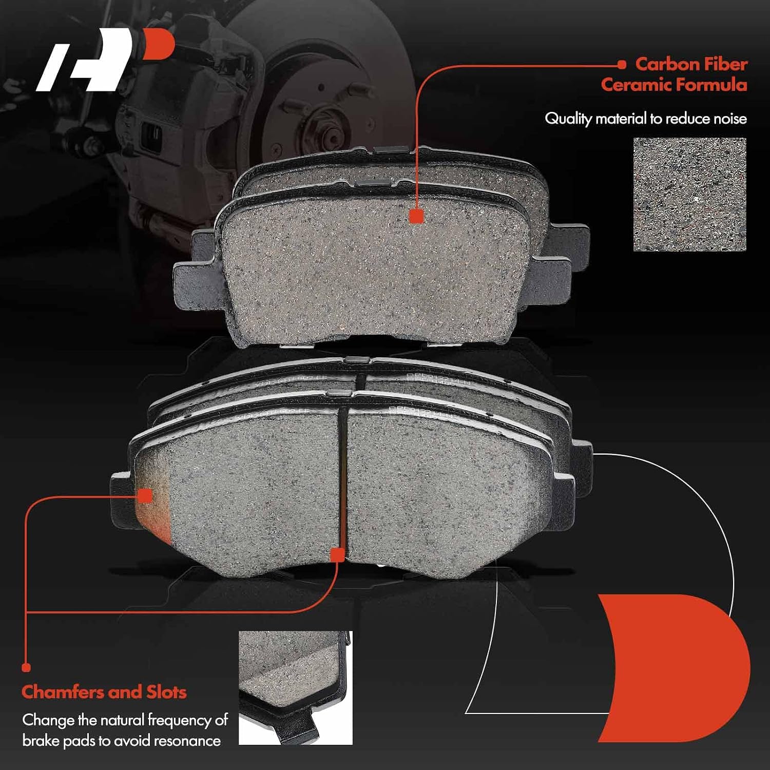 A-Premium Front and Rear Drilled and Slotted Disc Brake Rotors + Ceramic Pads Kit Compatible with Select Honda Models - Pilot 2003 2004 2005 2006 2007 2008, 12-PC Set