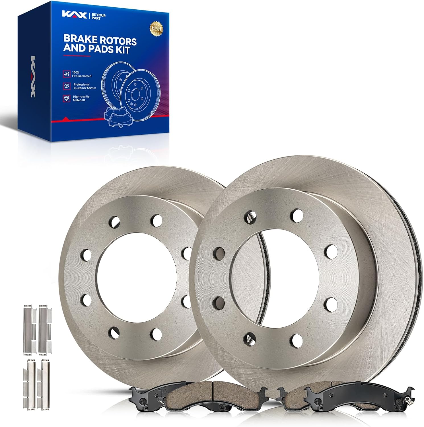 KAX Front Brake Kit for Dodge Ram 2500 2000-2002, Ram 3500 2000-2002, 12.86inch Brake Rotors Pads Kit, #5393+D859 Front Brakes