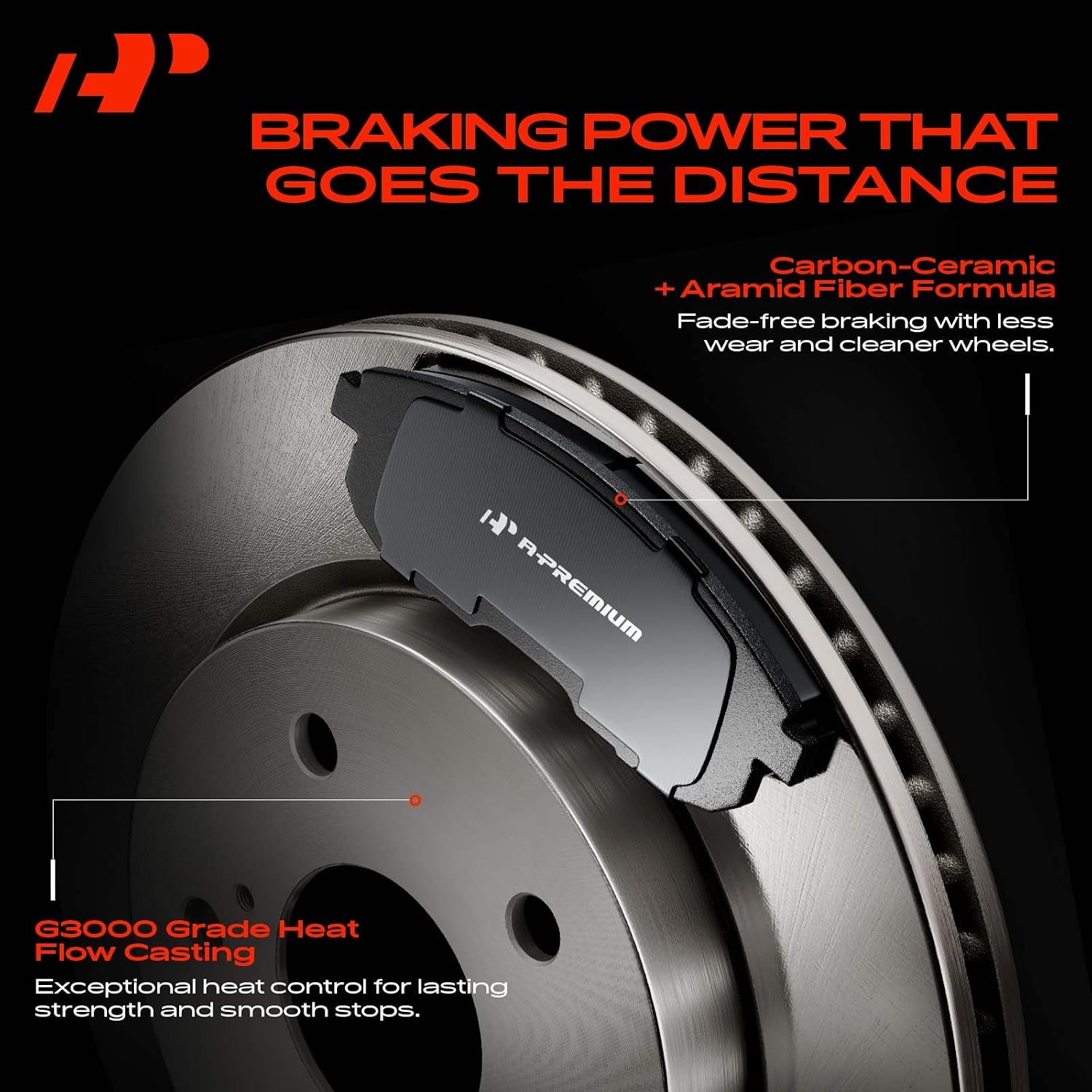 A-Premium 13.23 inch(336 mm) Rear Vented Disc Brake Rotors + Ceramic Pads Kit Compatible with Select BMW Models - E90 330i/330xi/335d/335i/335xi, E90/ F30 335i xDrive/335is, E84 X1, 6-PC Set