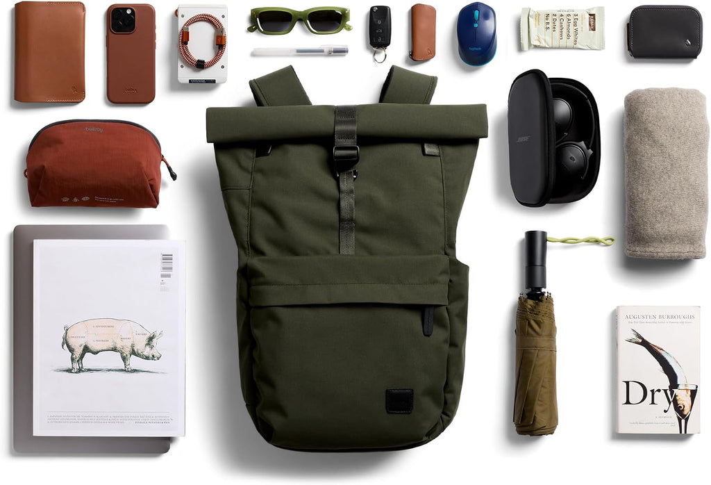 Bellroy Classic Rolltop (commuter backpack with 16' laptop sleeve, luggage pass-through, and two access points) - Olive