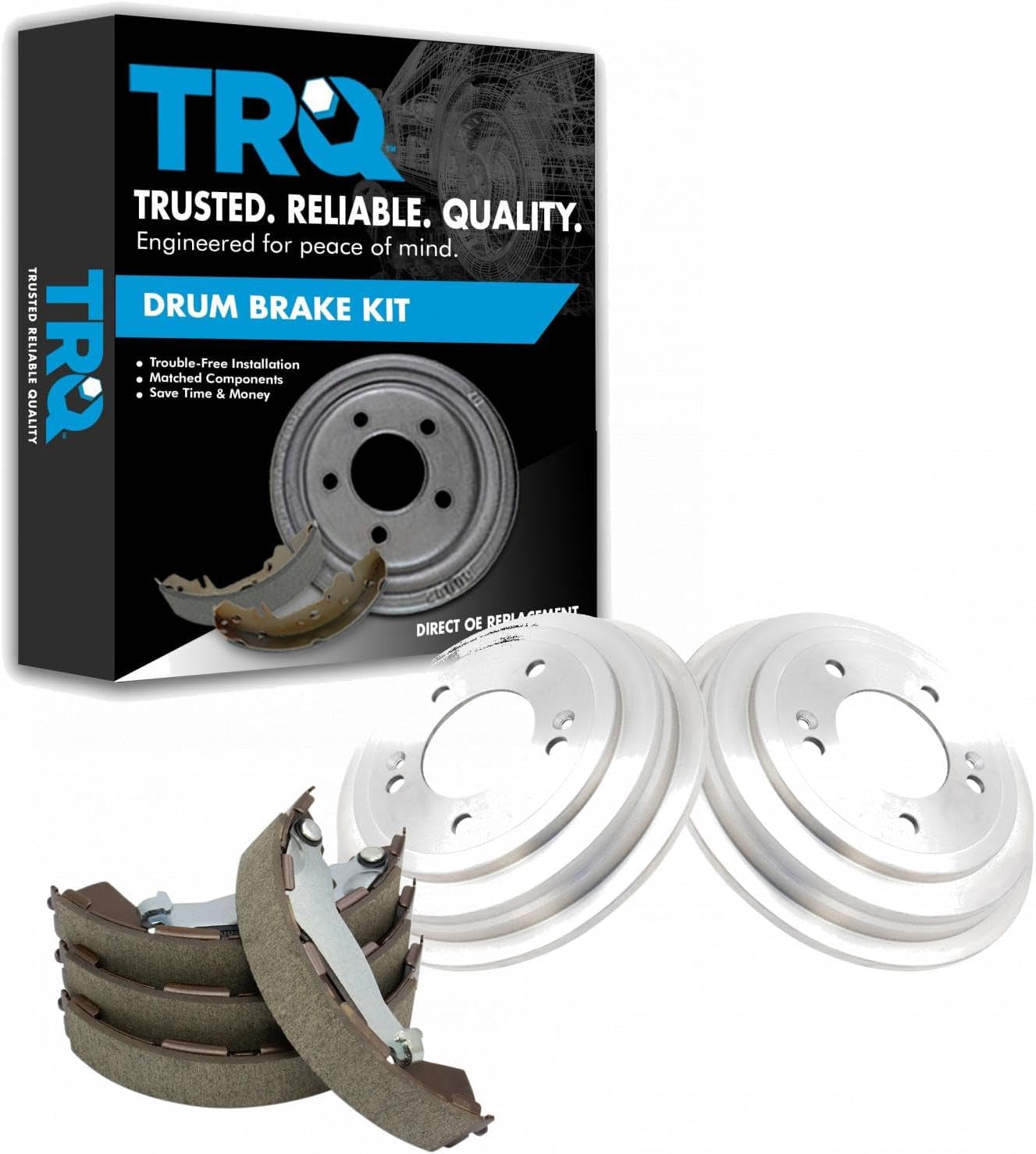 TRQ Rear Brake Shoe & Drum Kit Compatible with Hyundai Elantra Venue