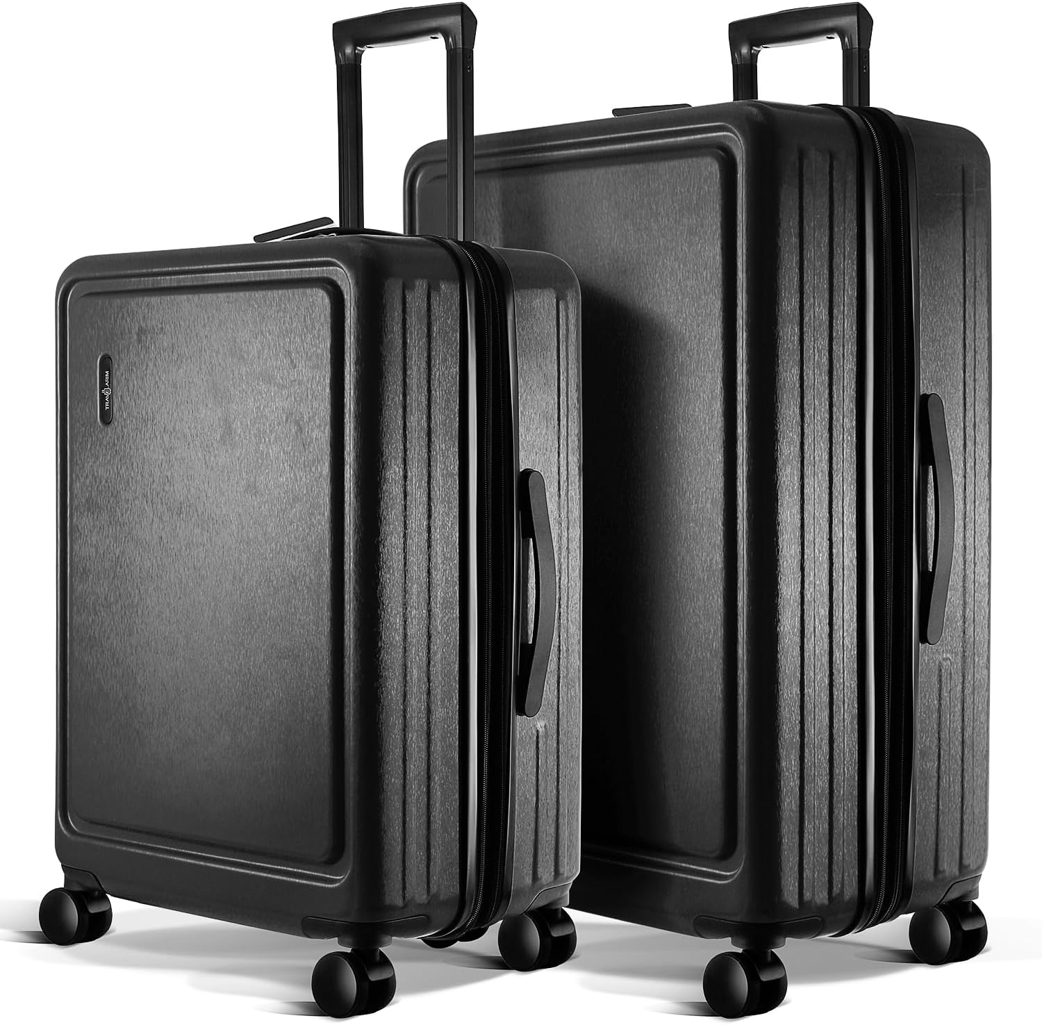 TRAVELARIM Luggage Sets 2 Piece, 24 Inch Suitcase and 28 Inch Luggage with Spinner Wheels, Durable Hard Shell Suitcase Set, Expandable Travel Suitcases with Wheels, Jet Black