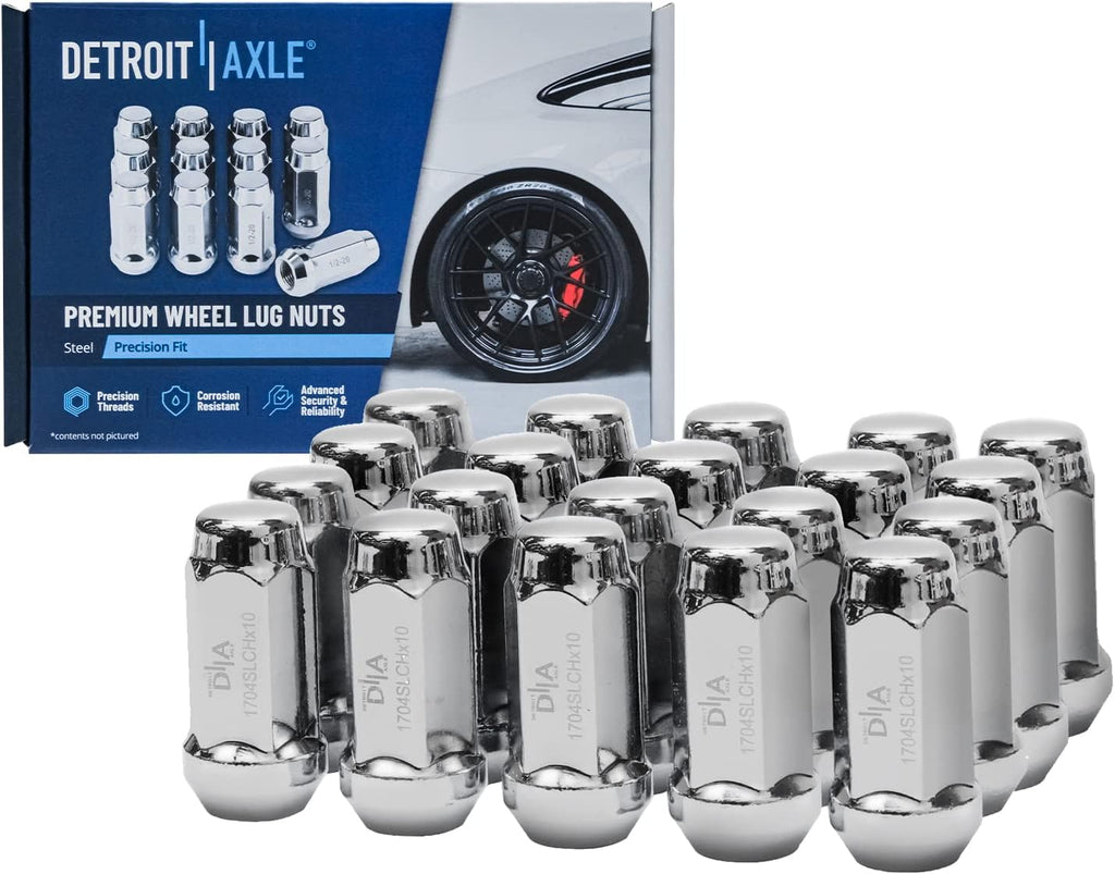 Detroit Axle - Front Brake Kit for Ford Explorer Mercury Mountaineer Disc Brake Rotors Ceramic Brakes Pads Wheel Bearing Hubs Assembly 20pc Wheel Lug Nuts 2002 2003 2004 2005 Replacement