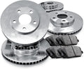 R1 Concepts Front and Rear Brake Kit Fits 2018-2021 Volkswagen Atlas| Ceramic Brake Pads and Blank Brake Rotors| 13.2' Front & 12.2' Rear
