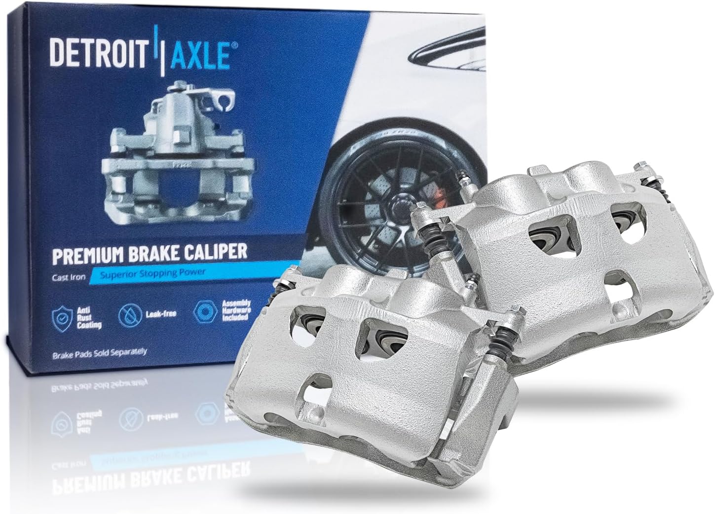 Detroit Axle - 2 Front Brake Calipers for 2010-2011 Ford F-150 Lincoln Mark LT 2010-2021 Expedition Navigator, Disc Brake Calipers w/Bracket Replacement