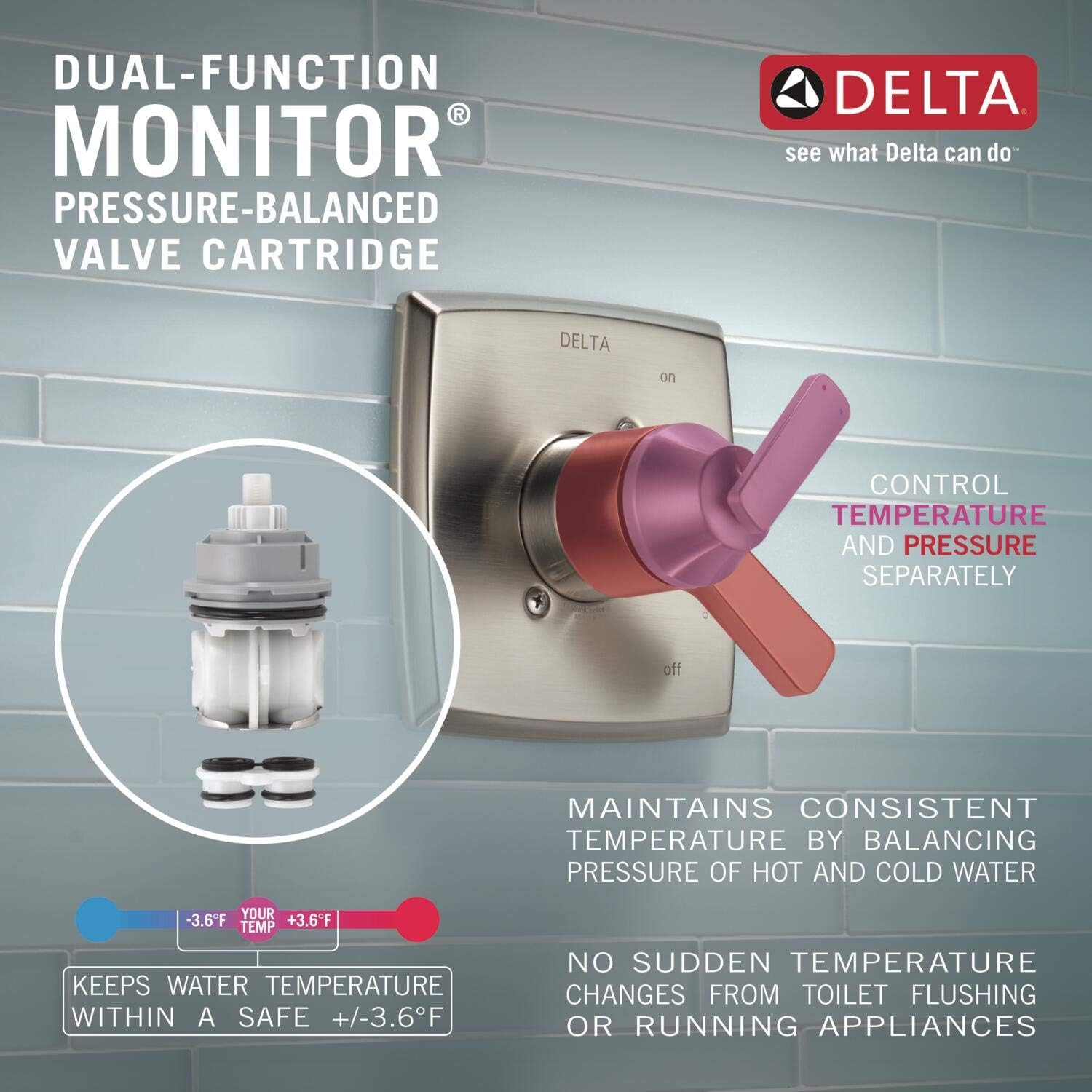 Delta Faucet Dryden 17 Series Dual-Function Shower Trim Kit with Single-Spray Touch-Clean Shower Head, Polished Nickel, 2.0 GPM Water Flow, T17251-PN-WE (Valve Not Included)