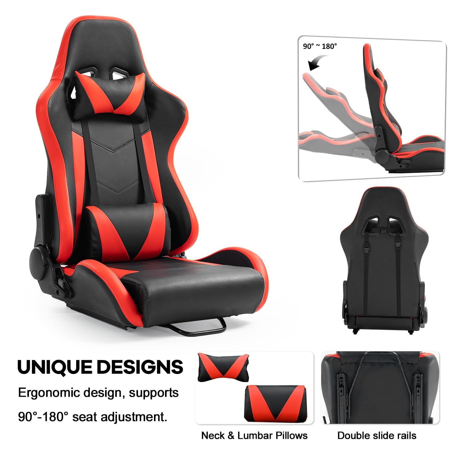 Anman 8040 Aluminum Profile Racing Simulator Cockpit with Triple Monitor Mount and Red Seat,Fit for Logitech, for Thrustmaster,for Moza Direct Drive Steering Wheel Cockpit Excluding electronic devices