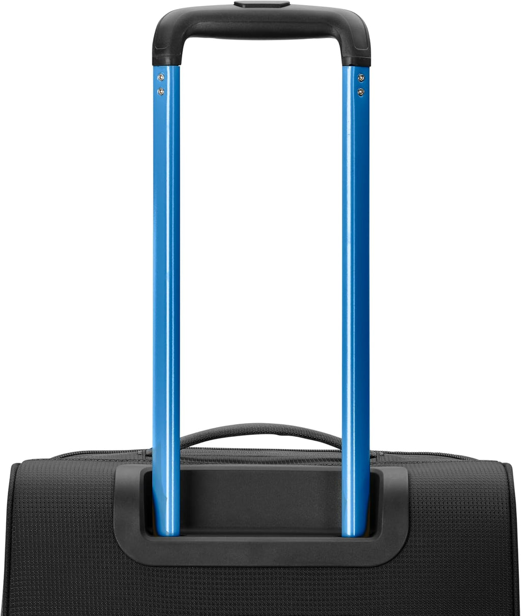 High Sierra Hi-Life 28-Inch Medium Wheeled Duffle - Features Smooth Rolling Wheels, WetPak Pockets, Stack-It Strap, Adjustable Handle, Fleece Pocket, Padded Laptop Sleeve, Expandable - Black/Blue