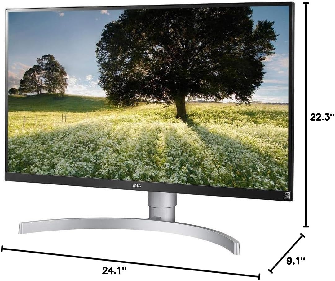LG 27UK650-W 27' Inch UHD (3840 x 2160) IPS Display with HDR 10, sRGB 99% Color Gamut, AMD FreeSync Technology, 3-Side Virtually Borderless Design