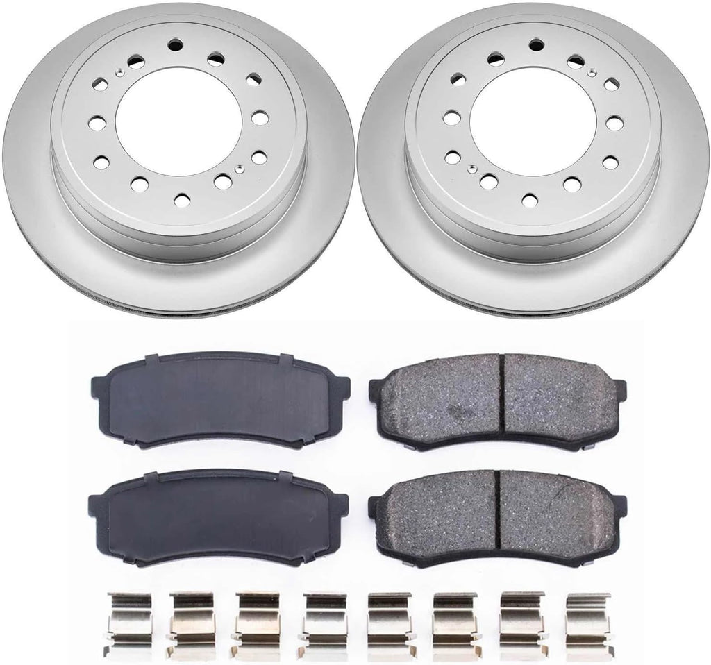 PowerStop Rear Brake Kit for Lexus GX460 2010-23 |Toyota 4Runner 2010-24 |FJ Cruiser 2010-14 - Fully-Coated Disc Rotors with Z17 Ceramic Brake Pads Replacement, CRK5875