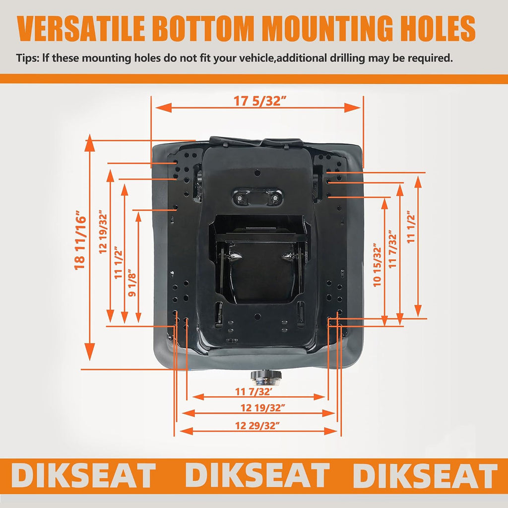 Universal Seat Suspension Kit Without Seat Slider Fit for Zero Turn Lawn Mower, Tractor, Forklift, Compatible with Most Aftermarket Seats-Same Day Shipping