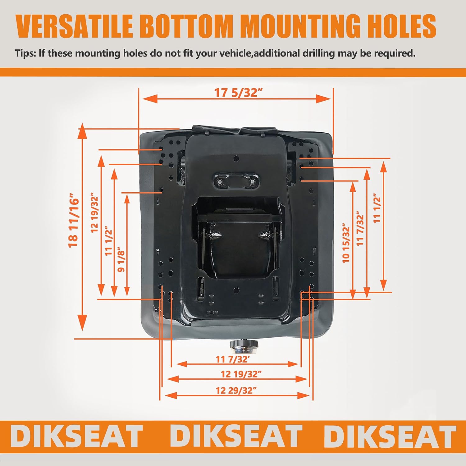 Universal Seat Suspension Kit Without Seat Slider Fit for Zero Turn Lawn Mower, Tractor, Forklift, Compatible with Most Aftermarket Seats-Same Day Shipping