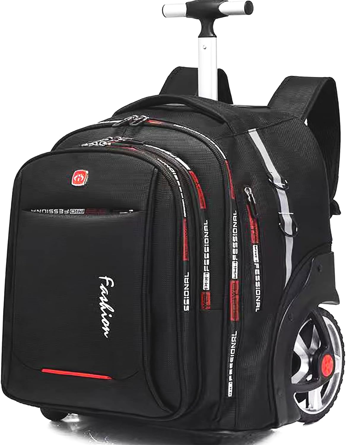22 Inch Rolling Backpack with Wheels for Travel, 55 L Large Capacity Wheeled Backpacks, Roller Backpack with 15.6 Inch Laptop Waterproof Compartment