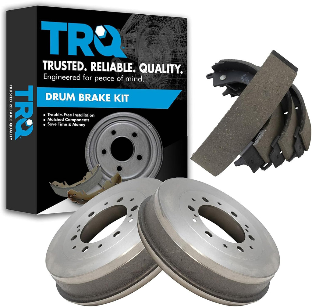 TRQ Rear Brake Shoe & Drum Kit Compatible with 2005-2021 Toyota Tacoma