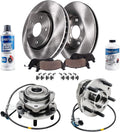 Detroit Axle - 4WD Front Brake Kit for 98-05 Chevy Blazer 97-01GMC Jimmy 98-04 S-10 Sonoma 98-00 Isuzu Hombre, Wheel Bearing Hubs Replacement Disc Brake Rotors Ceramic Brakes Pads
