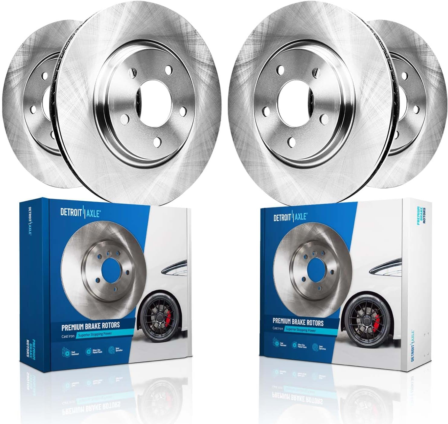 Detroit Axle - Brake Rotors for 2008-2014 Cadillac CTS, Disc Brake Rotors 2009 2010 2011 2012 2013 Front and Rear Replacement Brakes :12.44 inch Front, 12.40'' inch Rear Rotors