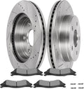 SCITOO Disc Brake Pads and Rotors Front 13.23' Rotors Replacement For Dodge For Durango 2004-2006,For Dodge For Ram 1500 2002-2005, 5/Lugs Vented Brake Kits