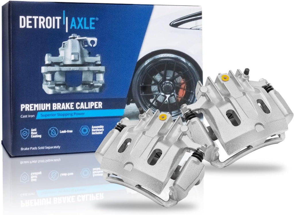 Detroit Axle - Brake Calipers for 2000-2005 Ford Excursion 2000-2004 F-250 F-350 Super Duty, 2001 2002 2003 Front and Rear Disc Brake Calipers with Brackets Replacement