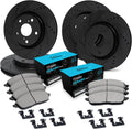 R1 Concepts Front and Rear Brake Kit Fits 2014-2019 Nissan Rogue| Ceramic Pads, Drilled Slotted Rotors| Hardware| 12.6' Front & 11.5' Rear