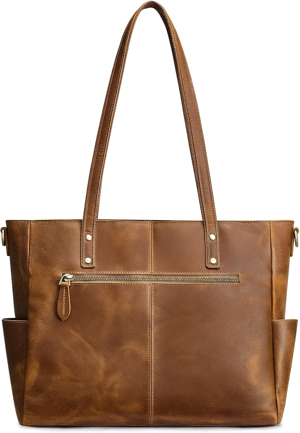 S-ZONE Women Genuine Leather Tote Bag Large Shoulder Purse Vintage Crossbody Work Handbag