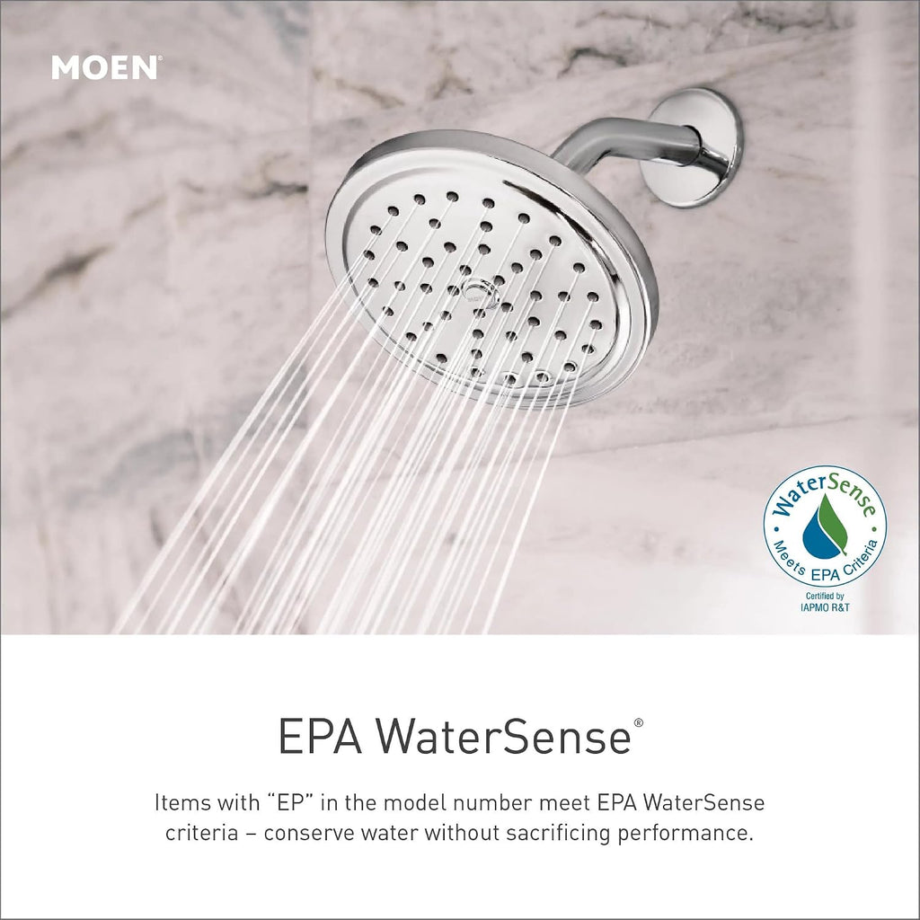 Moen S6345EPBN Velocity Eco-Performance Two-Function 8-1/2' Diameter Spray Rainshower Showerhead, Brushed Nickel