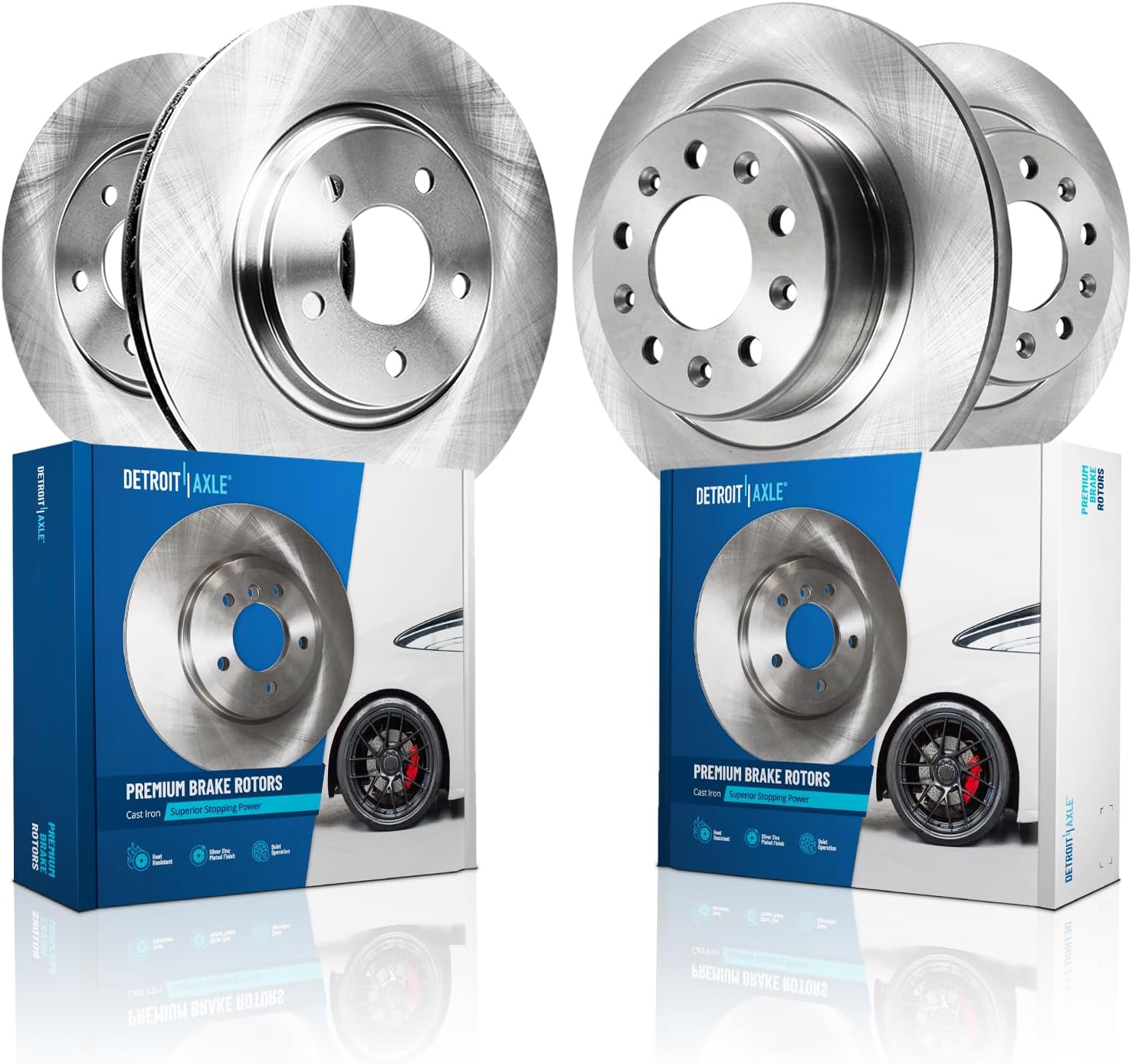 Detroit Axle - Brake Rotors for Chevrolet Equinox Malibu GMC Terrain Buick LaCrosse Regal Sportback TourX, Disc Brake Rotors Replacement : 11.81' inch Front and 11.34' inch Rear Rotor