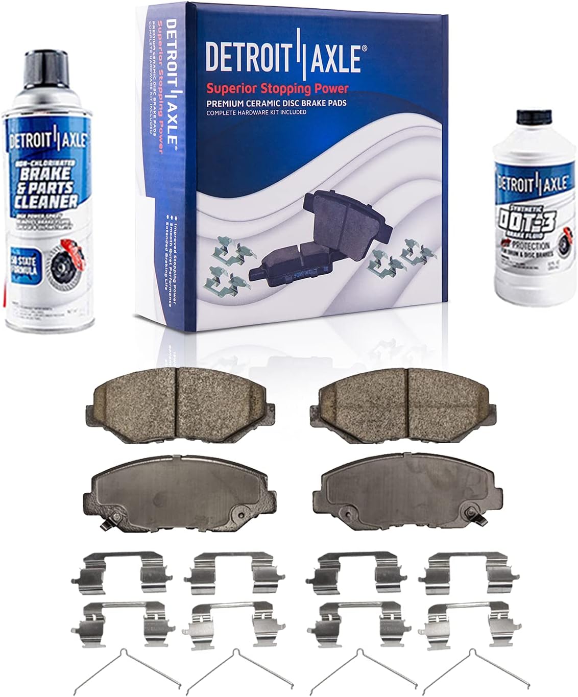 Detroit Axle - Front Brake Kit for 2002-2004 Honda CR-V, 2003-2011 Honda Element Replacement Disc Brake Rotors Ceramic Brakes Pads Calipers