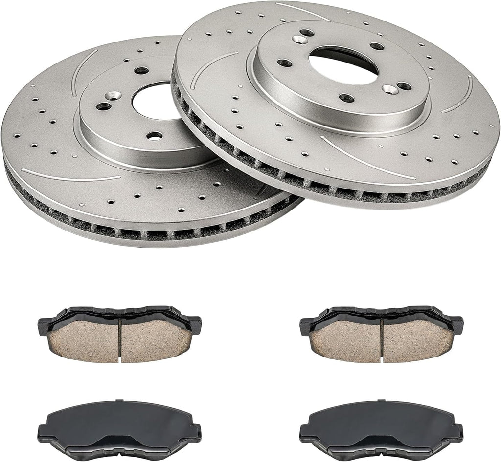 KAX Front Brake Kit for Honda Pilot 2003-2008, 11.81inch Brake Rotors Pads Kit, #31275+D943 Front Brakes