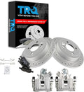 TRQ Performance Rear Brake Pad and Rotor Set Ceramic Solid Rotors Calipers Compatible with 2007-2008 Mini Cooper