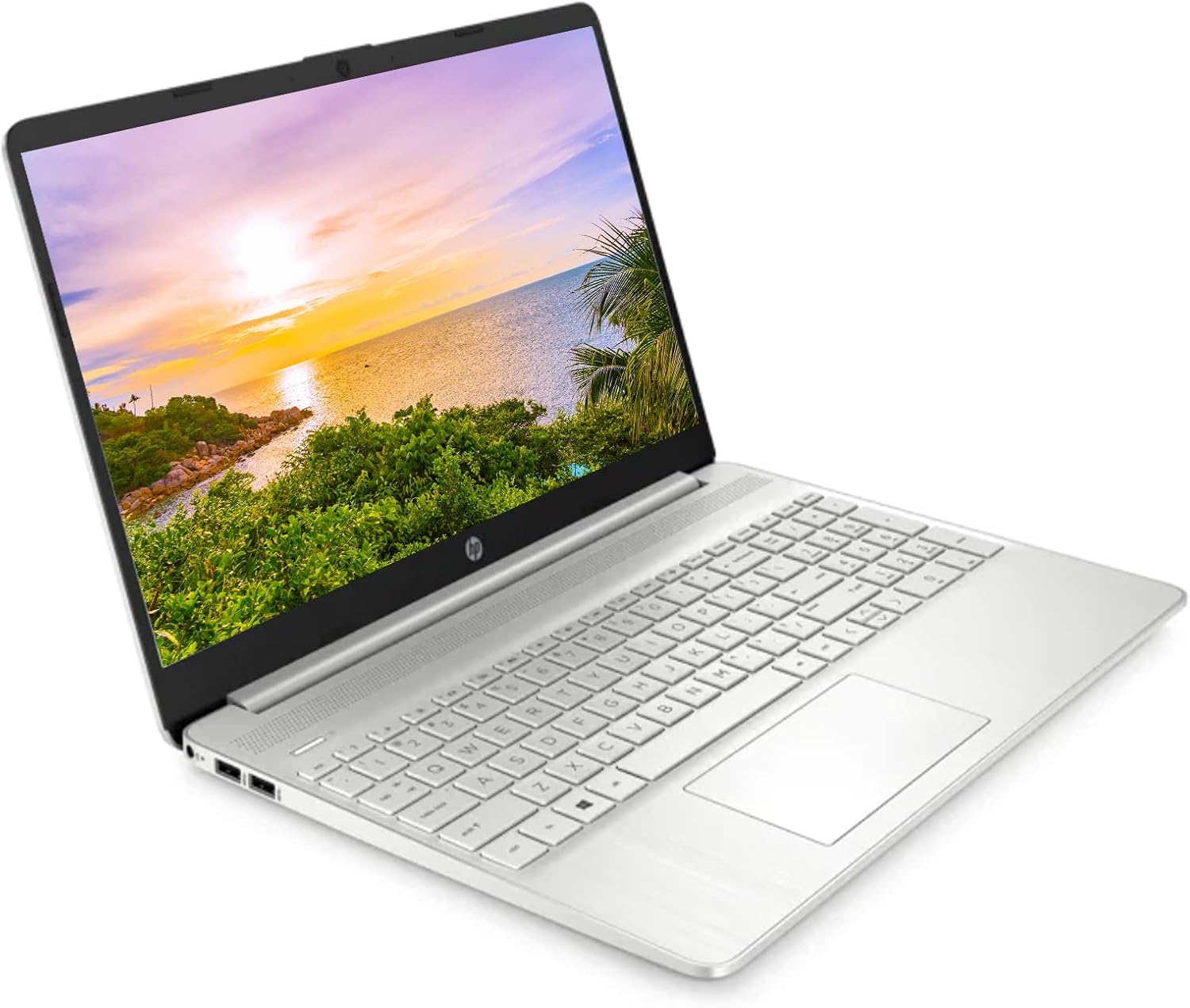 HP 15.6 HD Touchscreen Laptop, AMD 8-Core Ryzen 7 5700U, 12GB DDR4 RAM, 512GB SSD, AMD Radeon Graphics, Wi‑Fi 6, Bluetooth 5.2, Windows 11 Home, Silver, Bundle with USB Hub + USB Light