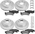 Front Rear Brake Disc Rotors & Ceramic Brake Pads Kit Fit for Chevy Silverado 1500, GMC Sierra 1500 1999-2006, Tahoe, Yukon 2000-2001, Astro, Safari 2003-2005