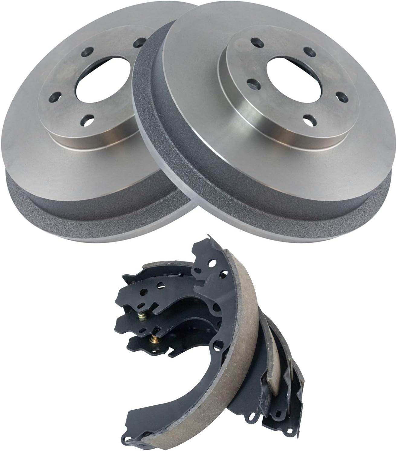 TRQ Brake Drum & Shoe ABS Rear Set Kit Compatible with Subaru Forester Impreza
