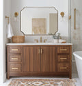 ANDY STAR 30'x40' Gold Bathroom Mirror, Large Scalloped Wall Mirror, Brushed Brass Mirror in Anti-Rust Stainless Steel Metal, Unique Rectangle Shape Decorative for Bathroom, Living Room, Entryway