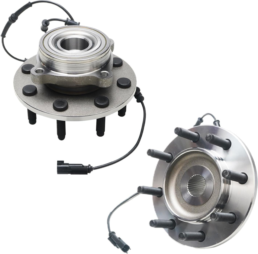 Detroit Axle - 4WD 18pc Front Brake Kit for 2006-2008 Dodge Ram 2500 3500, Brake Rotors Brakes Pads Wheel Bearing Hubs U-Joint Axles Tie Rods Ball Joints Adjusting Sleeves 2007 Replacement