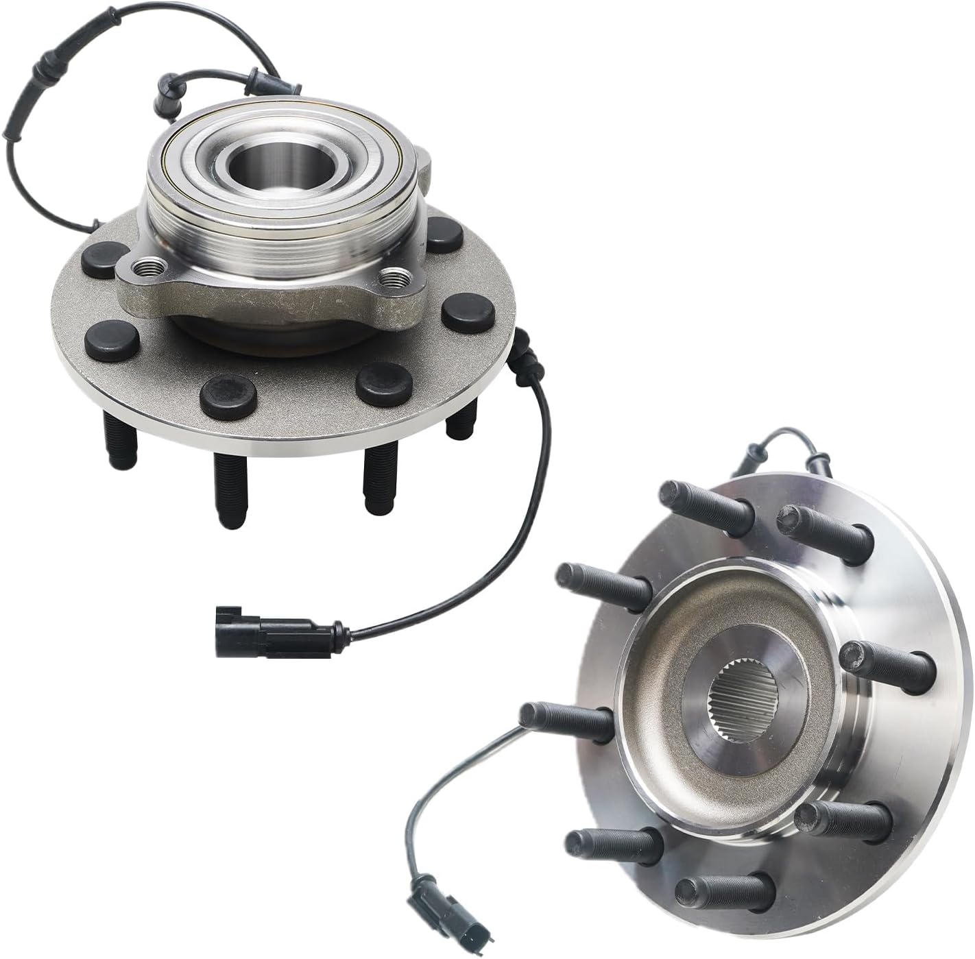 Detroit Axle - 4WD 18pc Front Brake Kit for 2006-2008 Dodge Ram 2500 3500, Brake Rotors Brakes Pads Wheel Bearing Hubs U-Joint Axles Tie Rods Ball Joints Adjusting Sleeves 2007 Replacement
