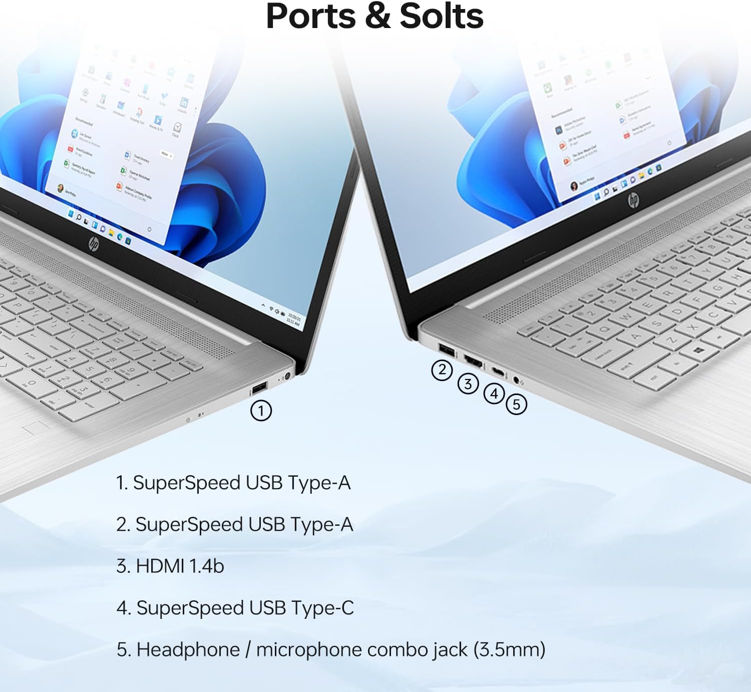 HP 17t Laptop, 17.3' HD+ Touchscreen, Intel Core i5-1334U, 32GB RAM, 512GB SSD, Webcam, HDMI, Backlit KB, Wi-Fi 6, Windows 11 Home, Silver