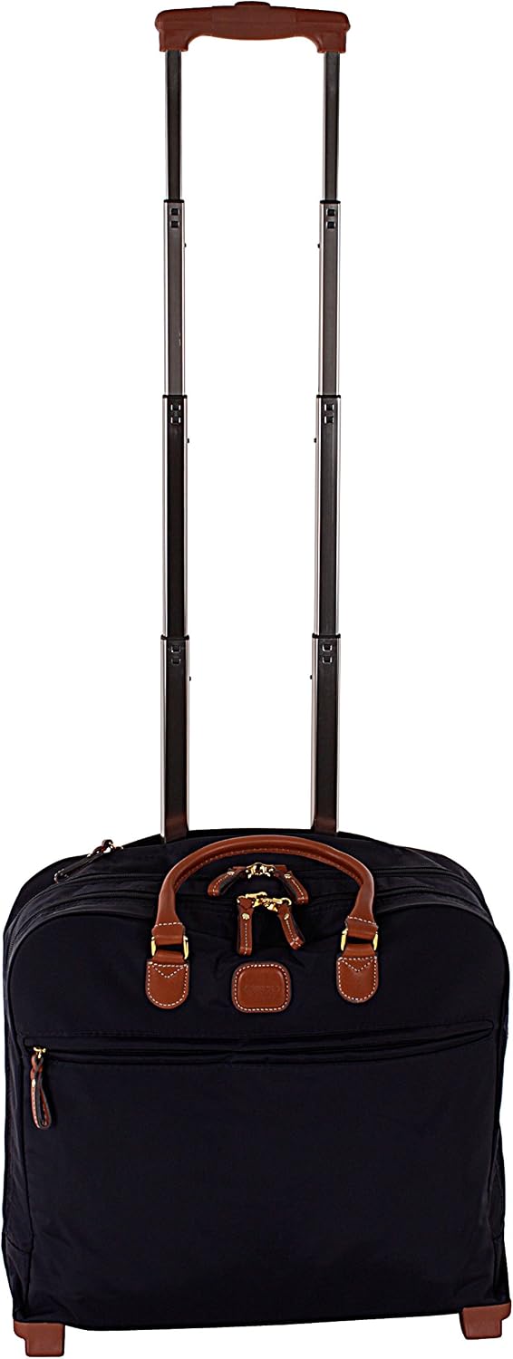 Bric's X-Travel 2.0 Rolling Carry-On 16 x 13.7 x 6 Inch, Water-Resistant Underseat Bag with Silent Wheels, Retractable Handle and Laptop Pocket - Navy