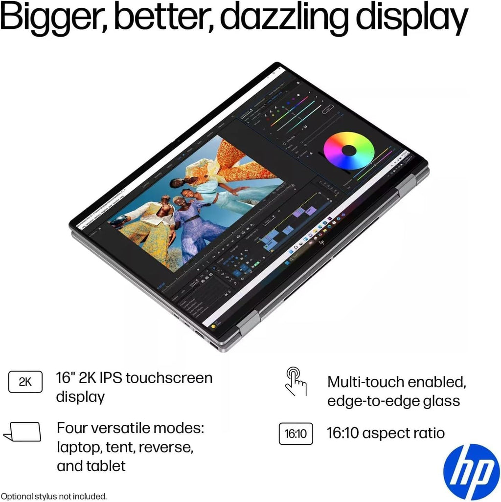 HP OmniBook X Flip 2 in 1 Laptop, 16' 2K IPS Touchscreen, AMD Ryzen AI 5 340(Beat i7-1355U), 16GB LPDDR5X 1TB SSD, AMD Radeon 840M Graphics, Wi-Fi 6E, 5MP IR Privacy Camera, AI Copilot+ PC, Win 11