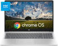HP Chromebook 15.6 inch Laptop, Ultra Light Business Laptop, Intel Processor N200, 8GB LPDDR5 RAM, 64GB eMMC, Intel UHD Graphics, Long Battery Life, HD Webcam, WiFi 6, Chrome OS, Silver