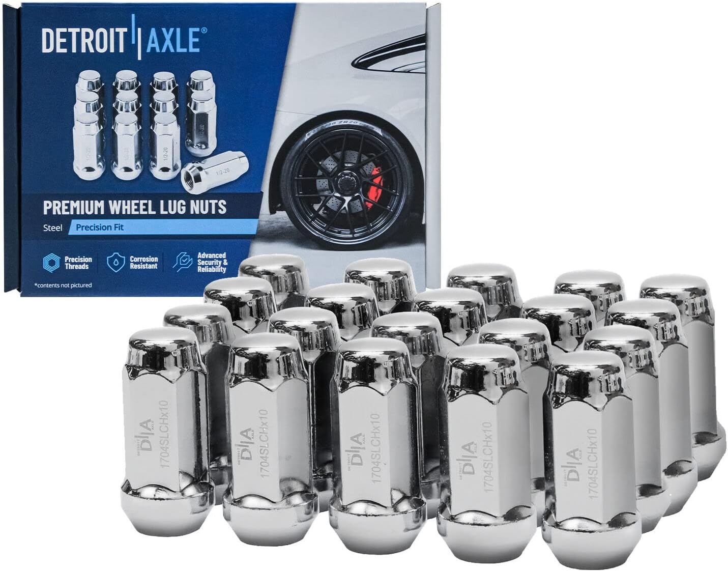 Detroit Axle - Brake Kit for 2002-2005 Ford Explorer Mercury Mountaineer Front & Rear Disc Brake Rotors Replacement Ceramic Brakes Pads 20pc Lug Nuts