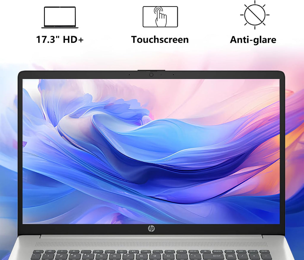 HP 17 Business AI Laptop | 17.3' HD+ Anti-Glare Touchscreen | Intel 12-Core Ultra 7 255U | 32GB DDR5 2TB SSD | Privacy Camera Wi-Fi 6 Backlit Keyboard Fast Charge Win11 w/DLCA Accessory
