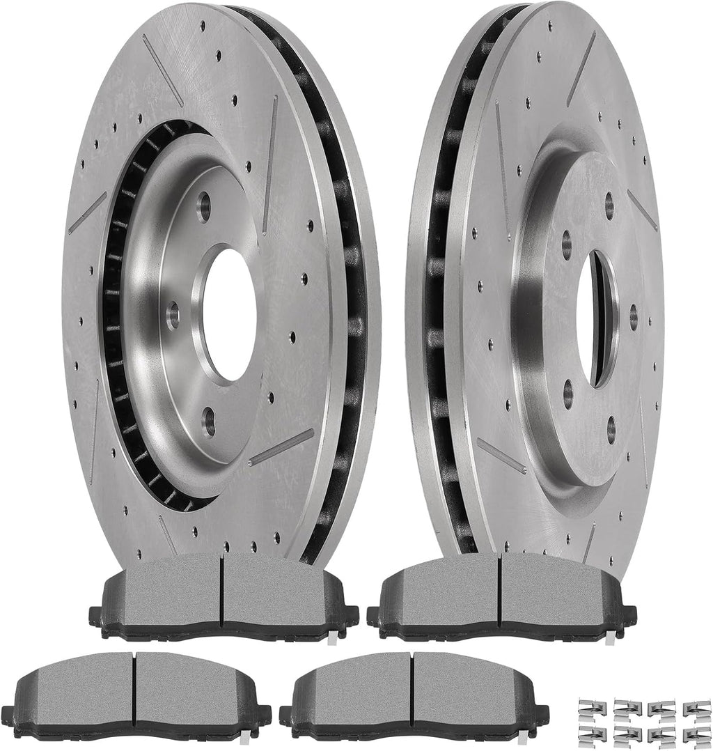 SCITOO Disc Brake Pads and Rotors Front 12.99' Rotors Replacement For Chrysler For Pacifica│For Voyager│For Town & Country,For Dodge For Grand Caravan│For Journey,For Ram For C/V, 5/Lugs Brake Kits